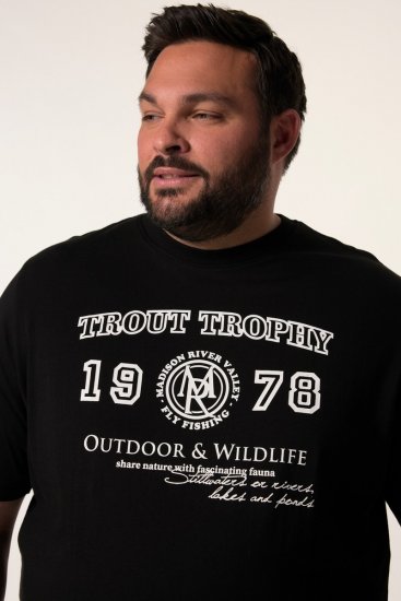 Men+ 424 T-Shirt Trout Trophy Schwarz - Herren-T-shirts - Herren-T-Shirts in großen Größen