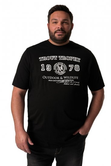 Men+ 424 T-Shirt Trout Trophy Schwarz - Herren-T-shirts - Herren-T-Shirts in großen Größen
