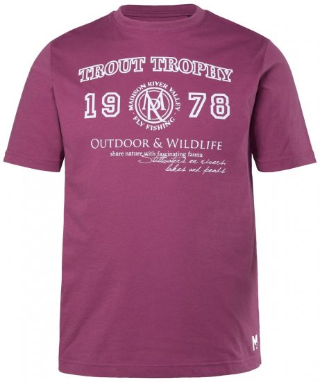 Men+ 424 T-Shirt Trout Trophy Helles Beerenrot - Herren-T-shirts - Herren-T-Shirts in großen Größen
