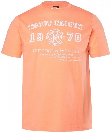 Men+ 424 T-Shirt Trout Trophy Dunkles Apricot - Herren-T-shirts - Herren-T-Shirts in großen Größen