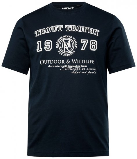 Men+ 424 T-Shirt Trout Trophy Dunkelblau - Herren-T-shirts - Herren-T-Shirts in großen Größen