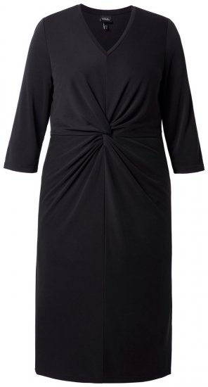Ulla Popken 836514 Midikleid mit 3/4-Ärmeln Schwarz - Midikleider - Midikleider für Damen in großen Größen