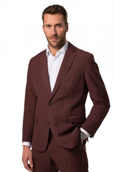 JP1880 Paros Sakko im Leinenmix Rostbraun - Herrenanzüge und -blazer - Herrenanzüge und -blazer in großen Größen