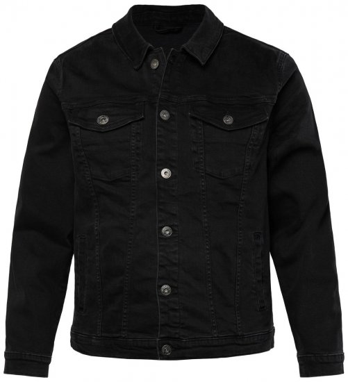 JP1880 836791 Jeansjacke mit vier Taschen Schwarz - Herren jacken - Herren Jacken in großen Größen