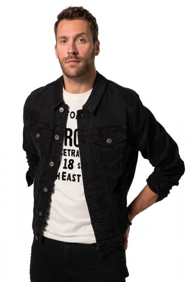 JP1880 836791 Jeansjacke mit vier Taschen Schwarz - Herren jacken - Herren Jacken in großen Größen