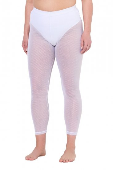 Ulla Popken 836800 Gepunktete Strumpfleggings Weiß - Strumpfhosen & Socken - 