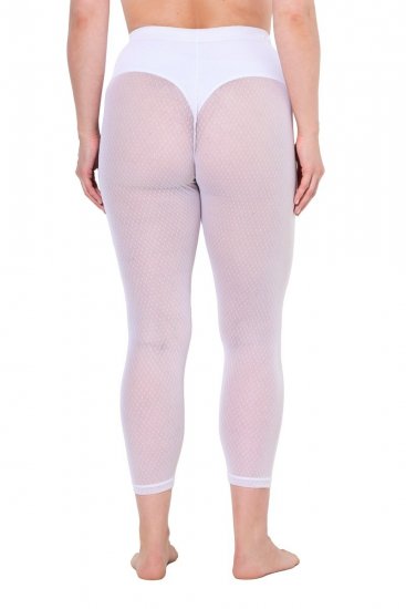 Ulla Popken 836800 Gepunktete Strumpfleggings Weiß - Strumpfhosen & Socken - 