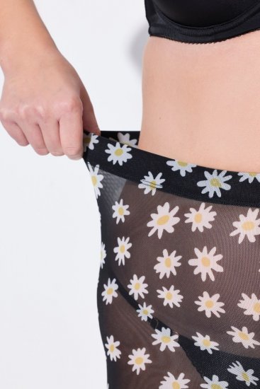 Ulla Popken 836803 Geblümte Anti-Scheuer-Radler Schwarz - Anti-Scheuer-Radler - 