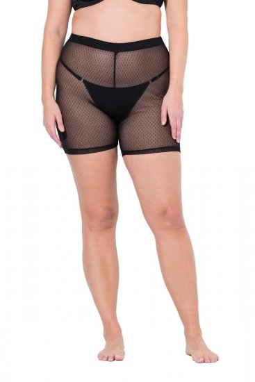 Ulla Popken 836805 Gepunktete Anti-Scheuer-Radler Schwarz - Anti-Scheuer-Radler - 