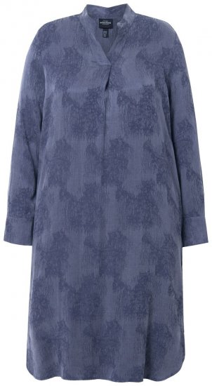 Ulla Popken 837069 Geblümtes Kleid Dunkelblau - Midikleider - Midikleider für Damen in großen Größen