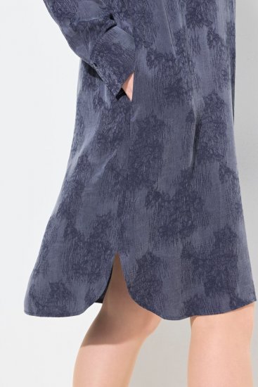 Ulla Popken 837069 Geblümtes Kleid Dunkelblau - Midikleider - Midikleider für Damen in großen Größen