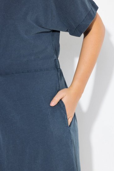 Ulla Popken 837403 Kurzärmliges Jerseykleid Dunkelblau - Jerseykleider - 
