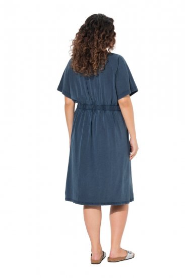 Ulla Popken 837403 Kurzärmliges Jerseykleid Dunkelblau - Jerseykleider - 