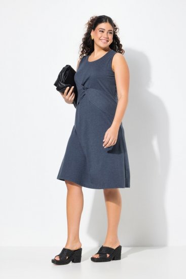 Ulla Popken 837874 Ärmelloses Jerseykleid Dunkelblau - Jerseykleider - 