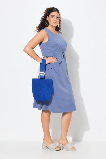 Ulla Popken 837874 Ärmelloses Jerseykleid Blau - Jerseykleider - 