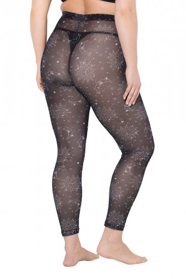 Ulla Popken 837935 Gemusterte Strumpfleggings Schwarz - Strumpfhosen & Socken - 