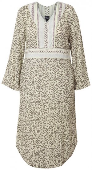 Ulla Popken 838120 Gemustertes Kleid mit V-Ausschnitt Hellgrün - Minikleider - Minikleider in großen Größen