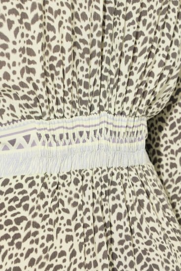 Ulla Popken 838120 Gemustertes Kleid mit V-Ausschnitt Hellgrün - Minikleider - Minikleider in großen Größen