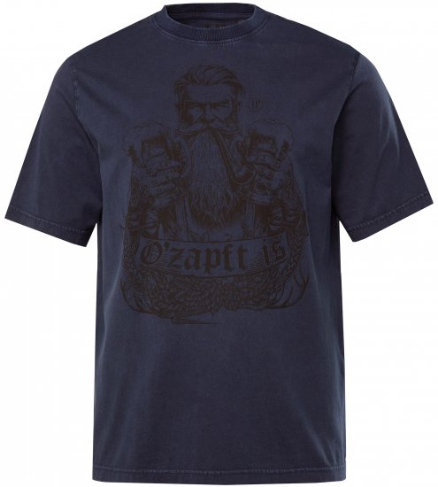 JP1880 O’zapft is! Design Vintage Look T-Shirt Navy Blue - Herren-T-shirts - Herren-T-Shirts in großen Größen