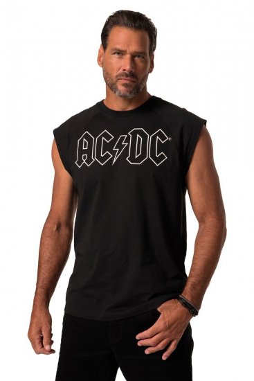 JP1880 AC/DC Classic Logo Band Tank Top Black - Herren-T-shirts - Herren-T-Shirts in großen Größen