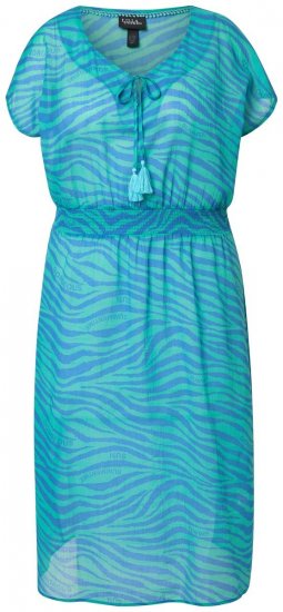 Ulla Popken 838483 Kleid mit Animal-Print Türkis - Sommerkleider - Sommerkleider in großen Größen