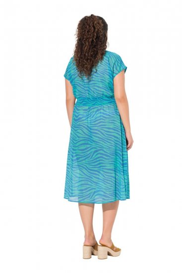 Ulla Popken 838483 Kleid mit Animal-Print Türkis - Sommerkleider - Sommerkleider in großen Größen