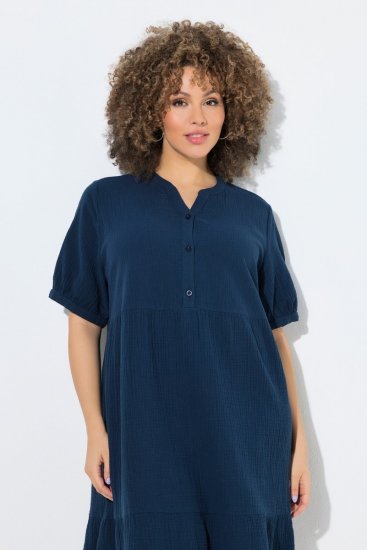 Ulla Popken 838567 Kurzärmliges Kleid Mehrfarbig - Midikleider - Midikleider für Damen in großen Größen