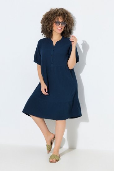 Ulla Popken 838567 Kurzärmliges Kleid Mehrfarbig - Midikleider - Midikleider für Damen in großen Größen