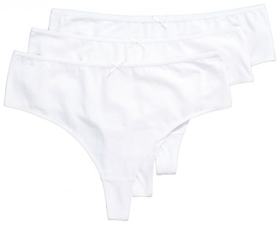 Ulla Popken 838637 Strings 3er-Pack Weiß - Slips - 