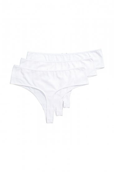 Ulla Popken 838637 Strings 3er-Pack Weiß - Slips - 