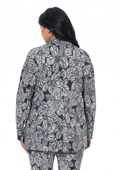 Ulla Popken 838656 Geblümter Blazer Weiß - Blazer - Blazer in großen Größen für Damen