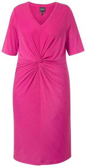 Ulla Popken 838765 Kurzärmliges Jerseykleid mit V-Ausschnitt Rosa - Kleider - Kleider für alle Größen