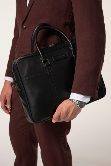 JP1880 838828 Laptoptasche aus Leder Schwarz - Taschen - 