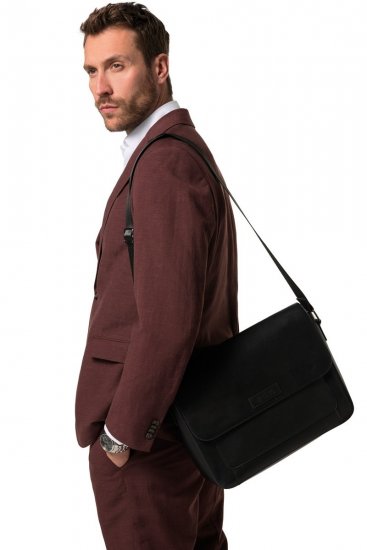 JP1880 838833 Messenger Bag aus Leder Schwarz - Taschen - 