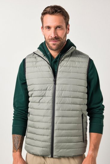 JAY-PI Lightly Quilted Vest with Stomach Fit Grey - Herren jacken - Herren Jacken in großen Größen