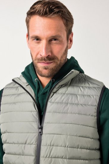 JAY-PI Lightly Quilted Vest with Stomach Fit Grey - Herren jacken - Herren Jacken in großen Größen