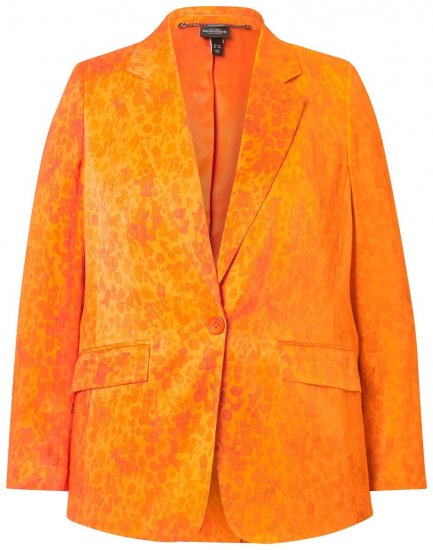 Ulla Popken 839607 Bedruckter Satinblazer Hellorange - Blazer - Blazer in großen Größen für Damen