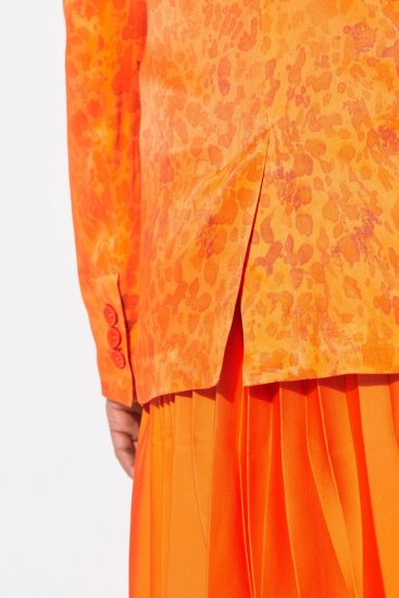Ulla Popken 839607 Bedruckter Satinblazer Hellorange - Blazer - Blazer in großen Größen für Damen