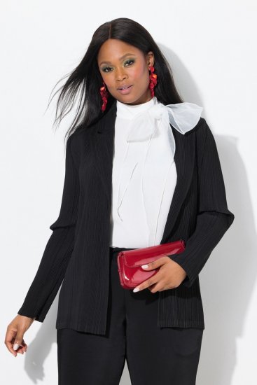 Ulla Popken 839843 Plissierter Blazer Schwarz - Blazer - Blazer in großen Größen für Damen