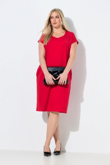 Ulla Popken 839896 Jerseykleid mit Strasssteinen Rosa - Abendkleider - Abendkleider in großen Größen