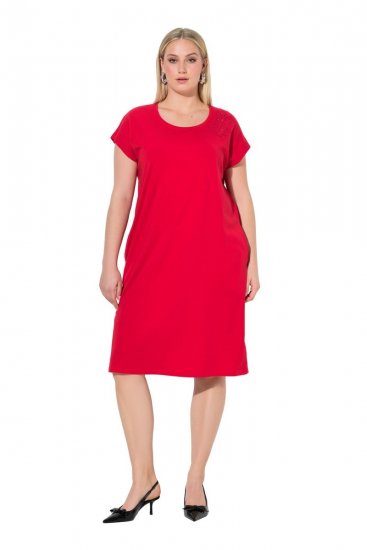 Ulla Popken 839896 Jerseykleid mit Strasssteinen Rosa - Abendkleider - Abendkleider in großen Größen