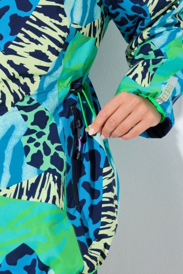 Ulla Popken 840024 Regenjacke mit Animal-Print Mintgrün - Regenkleidung - 