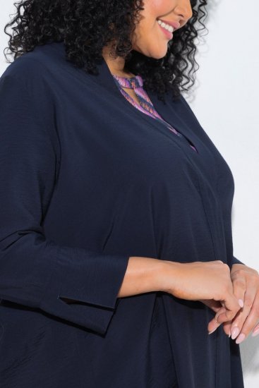Ulla Popken 840210 Cardigan Dunkelblau - Strickjacken - Damen-Cardigans in großen Größen