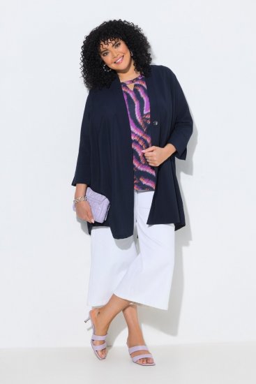 Ulla Popken 840210 Cardigan Dunkelblau - Strickjacken - Damen-Cardigans in großen Größen