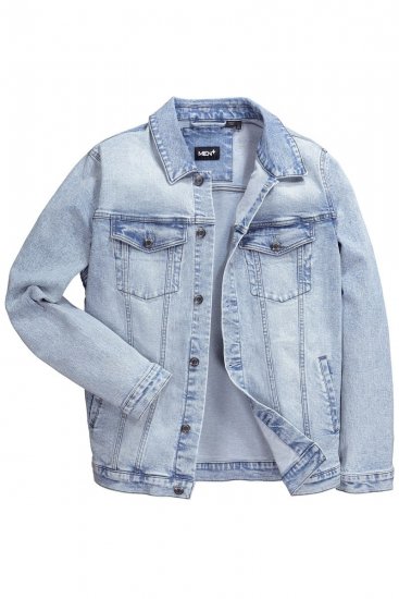 Men+ 394 Jeansjacke mit Brusttaschen Hellblau - Herren jacken - Herren Jacken in großen Größen