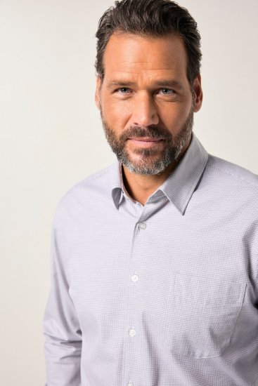 JP1880 Business Shirt Long Sleeve Two-Tone Grey - Herrenhemden - Herrenhemden in großen Größen