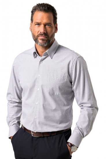 JP1880 Business Shirt Long Sleeve Two-Tone Grey - Herrenhemden - Herrenhemden in großen Größen