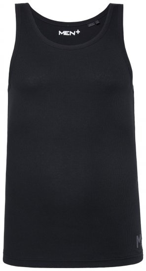 Men+ 620 Tanktop in Rippstrick Schwarz - Herren-T-shirts - Herren-T-Shirts in großen Größen
