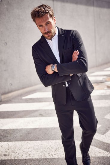 JP1880 Manhattan Flexnamic Business Jersey Suit Black - Herrenanzüge und -blazer - Herrenanzüge und -blazer in großen Größen