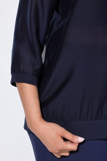Ulla Popken 841127 Bluse Dunkelblau - Blusen - Blusen für jeden Tag in großen Größen